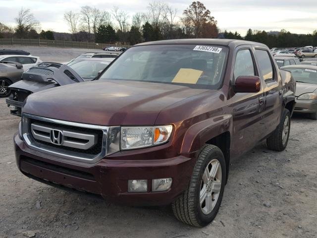 5FPYK1F58AB002661 - 2010 HONDA RIDGELINE BURGUNDY photo 2