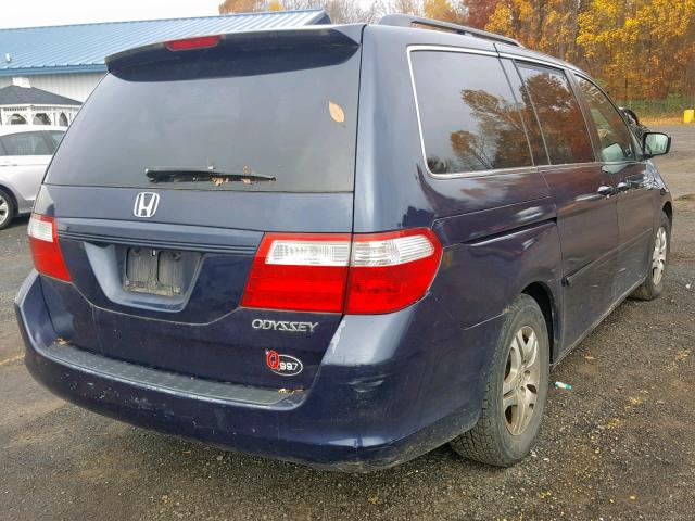 5FNRL38445B121145 - 2005 HONDA ODYSSEY EX BLUE photo 4