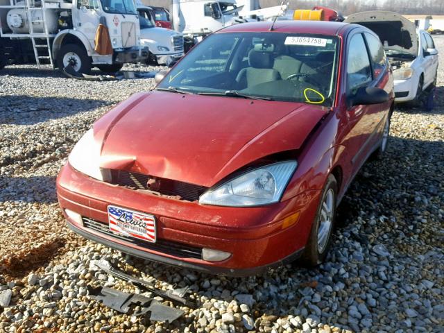 3FAFP3136YR245290 - 2000 FORD FOCUS ZX3 RED photo 2