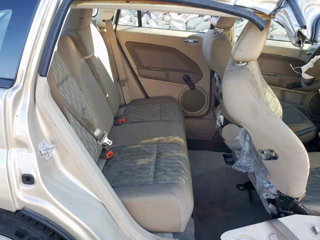 1B3HB28A79D117636 - 2009 DODGE CALIBER SE BEIGE photo 6