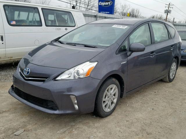 JTDZN3EU5EJ004262 - 2014 TOYOTA PRIUS V GRAY photo 2