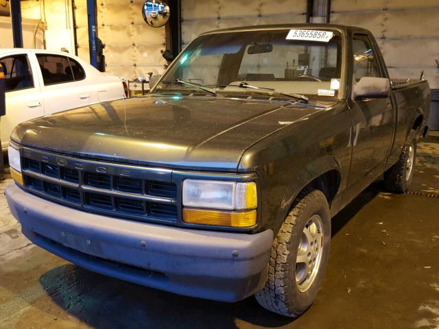 1B7FL26PXTS589780 - 1996 DODGE DAKOTA GREEN photo 2