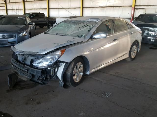 KMHEC4A45FA121238 - 2015 HYUNDAI SONATA HYB SILVER photo 2