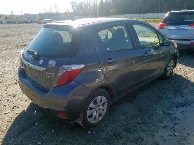 JTDKTUD36CD519384 - 2012 TOYOTA YARIS GRAY photo 4