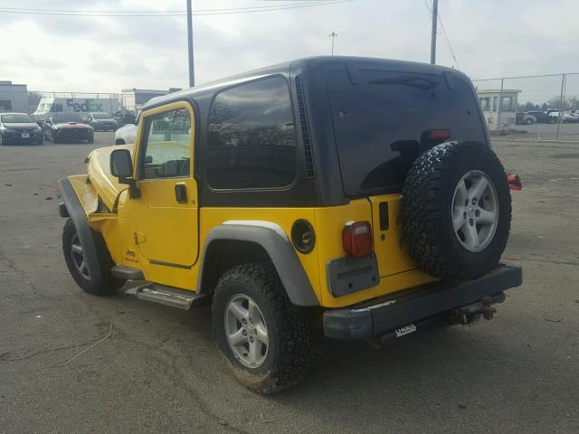 1J4FA29153P373250 - 2003 JEEP WRANGLER / YELLOW photo 3