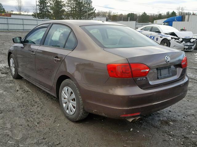 3VW1K7AJ6CM313437 - 2012 VOLKSWAGEN JETTA BASE 棕色 照片 3