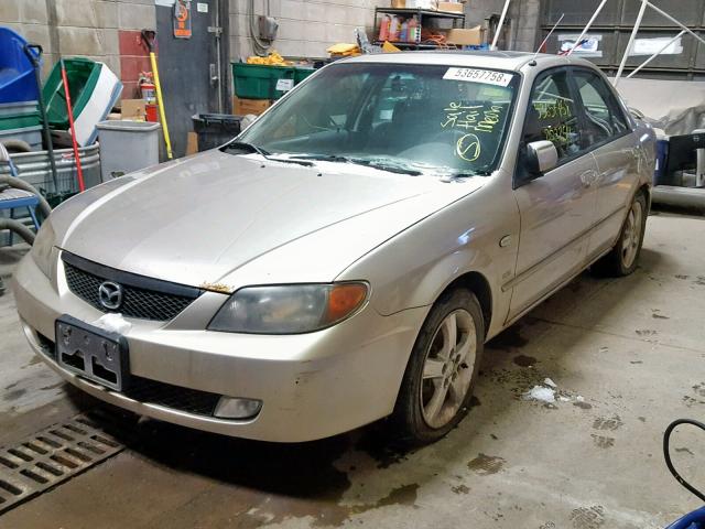 JM1BJ225621603560 - 2002 MAZDA PROTEGE DX TAN photo 2