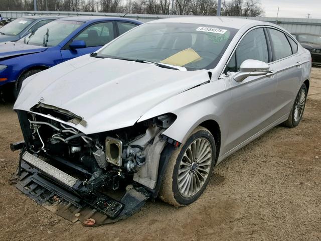 3FA6P0K97ER137130 - 2014 FORD FUSION TIT SILVER photo 2