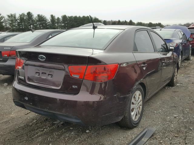 KNAFU4A23A5815509 - 2010 KIA FORTE EX BURGUNDY photo 4