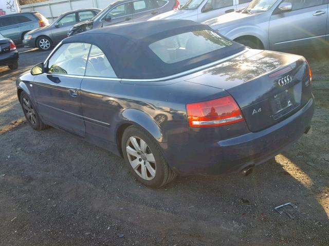 WAUAF48H68K016284 - 2008 AUDI A4 2.0T CA BLUE photo 3