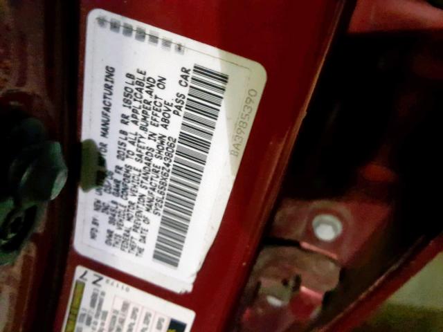 5Y2SL658X6Z438062 - 2006 PONTIAC VIBE RED photo 10