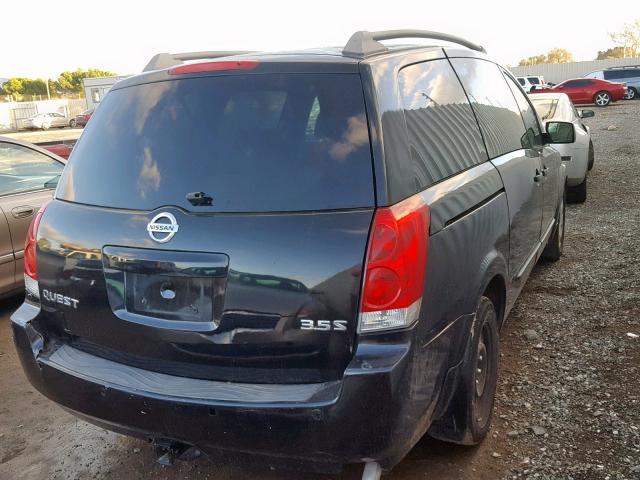 5N1BV28UX5N123789 - 2005 NISSAN QUEST S BLACK photo 4