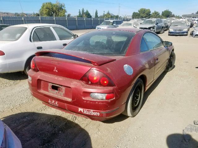 4A3AC34G8YE091860 - 2000 MITSUBISHI ECLIPSE RS BURGUNDY photo 4