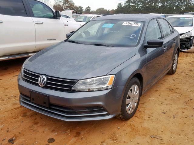 3VW2K7AJXFM343131 - 2015 VOLKSWAGEN JETTA BASE GRAY photo 2