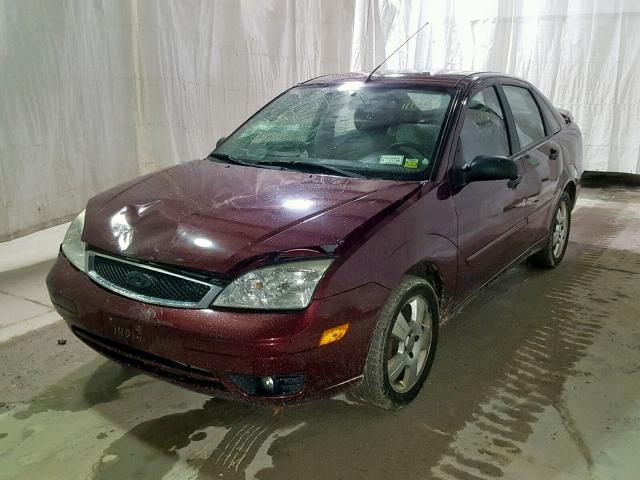 1FAHP34N27W358588 - 2007 FORD FOCUS ZX4 BURGUNDY photo 2