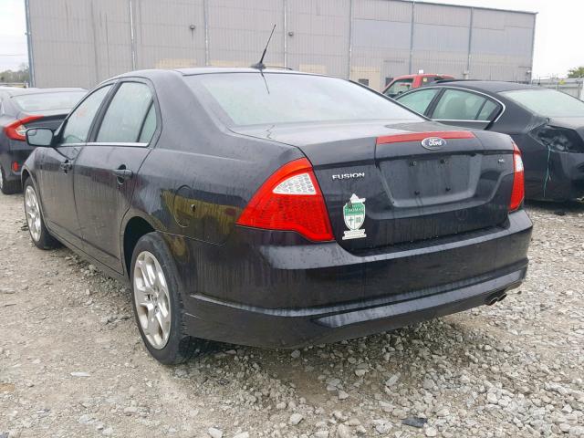 3FAHP0HA8BR106314 - 2011 FORD FUSION SE BLACK photo 3