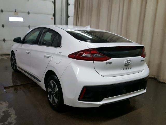 KMHC75LC3HU056204 - 2017 HYUNDAI IONIQ SEL WHITE photo 3