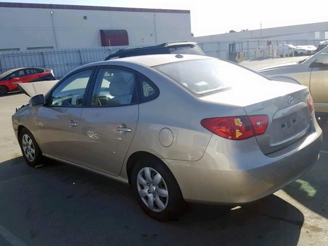 KMHDU46D67U255239 - 2007 HYUNDAI ELANTRA GL GOLD photo 3