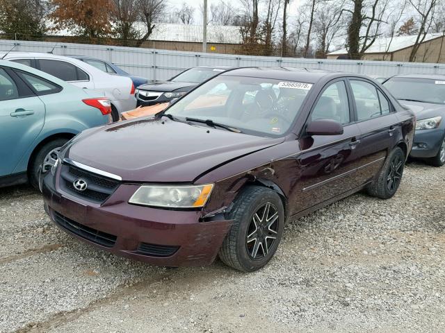 5NPET46C06H127574 - 2006 HYUNDAI SONATA GL BURGUNDY photo 2