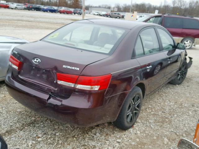 5NPET46C06H127574 - 2006 HYUNDAI SONATA GL BURGUNDY photo 4