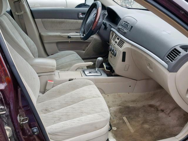 5NPET46C06H127574 - 2006 HYUNDAI SONATA GL BURGUNDY photo 5