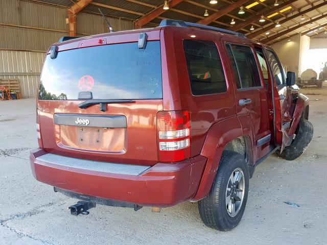 1J8GP28K28W158840 - 2008 JEEP LIBERTY SP ORANGE photo 4