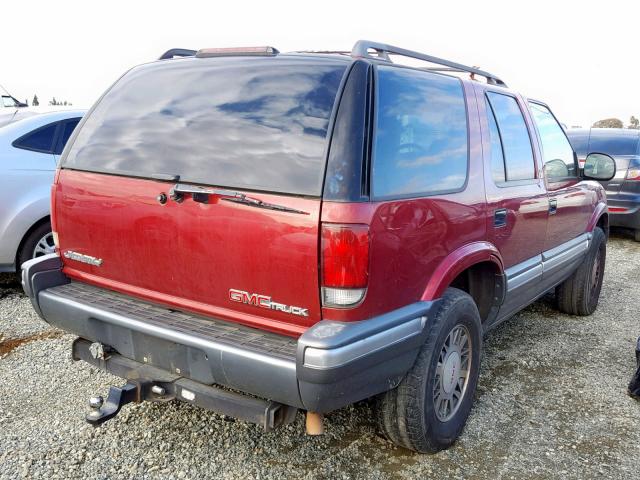 1GKDT13W8S2538634 - 1995 GMC JIMMY RED photo 4