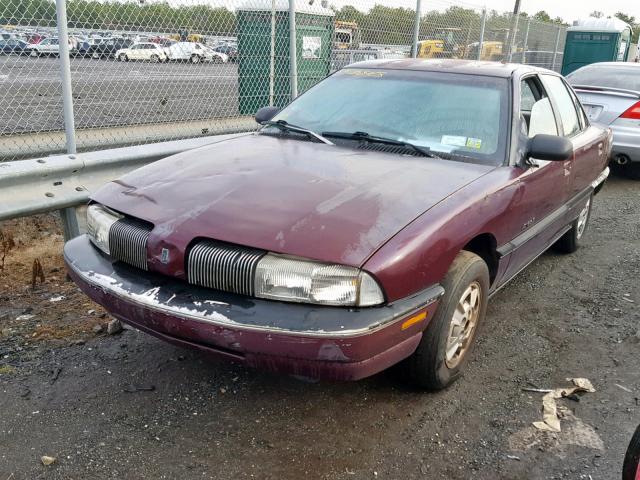 1G3NL543XPM036361 - 1993 OLDSMOBILE ACHIEVA S BURGUNDY photo 2