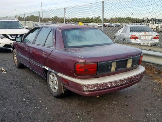 1G3NL543XPM036361 - 1993 OLDSMOBILE ACHIEVA S BURGUNDY photo 3