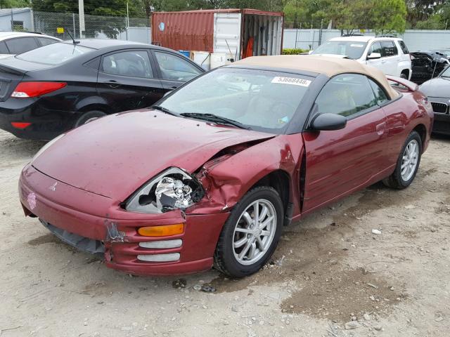 4A3AE35G81E007938 - 2001 MITSUBISHI ECLIPSE SP RED photo 2