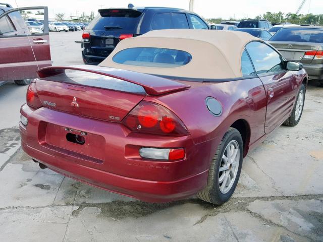 4A3AE35G81E007938 - 2001 MITSUBISHI ECLIPSE SP RED photo 4