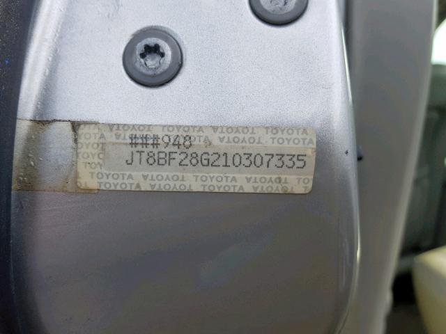 JT8BF28G210307335 - 2001 LEXUS ES 300 SILVER photo 10