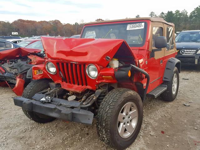 1J4FA29166P761267 - 2006 JEEP WRANGLER / RED photo 2