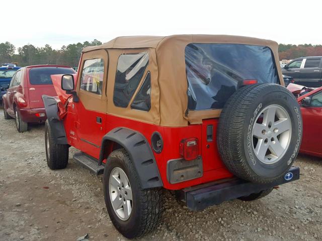 1J4FA29166P761267 - 2006 JEEP WRANGLER / RED photo 3