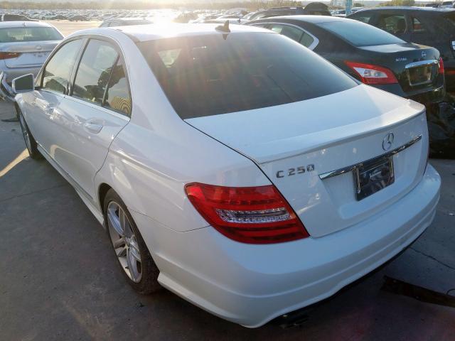 WDDGF4HBXEG216680 - 2014 MERCEDES-BENZ C 250 WHITE photo 3