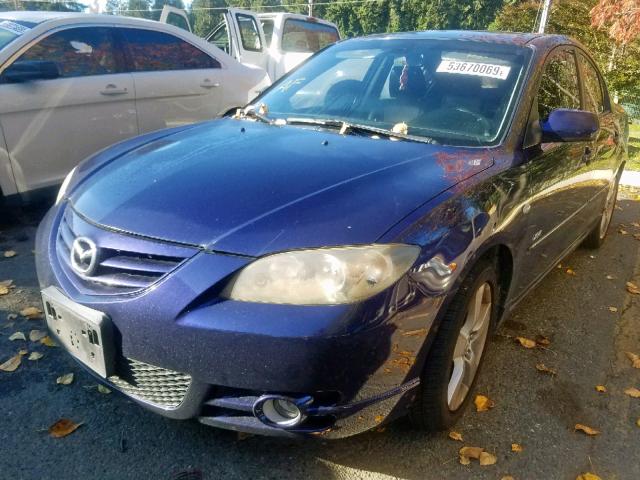 JM1BK123641114407 - 2004 MAZDA 3 S BLUE photo 2