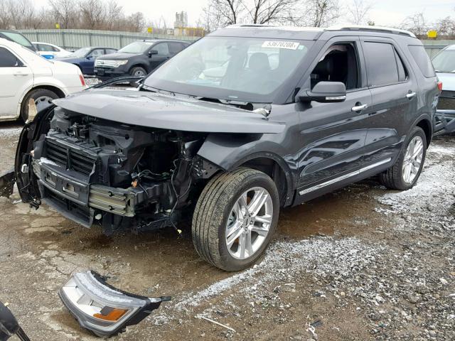 1FM5K8FH6HGD87731 - 2017 FORD EXPLORER L GRAY photo 2