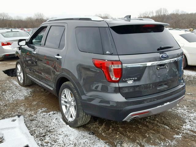 1FM5K8FH6HGD87731 - 2017 FORD EXPLORER L GRAY photo 3