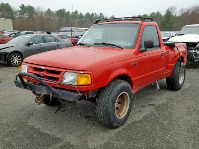 1FTCR10AXTPA37568 - 1996 FORD RANGER RED photo 2