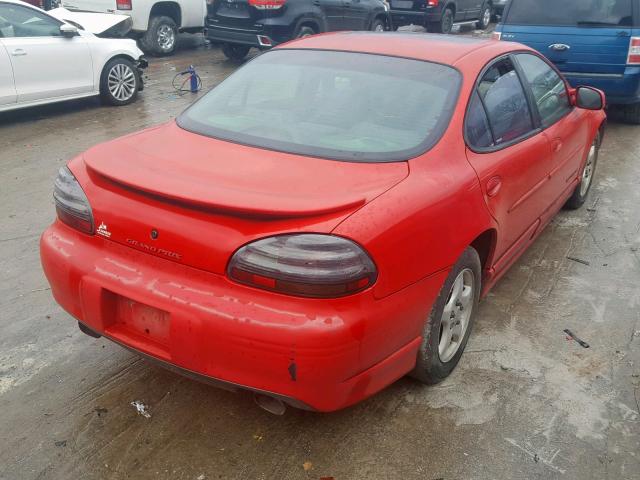 1G2WP52KXWF301483 - 1998 PONTIAC GRAND PRIX RED photo 4