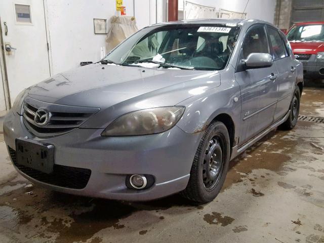 JM1BK343251221240 - 2005 MAZDA 3 HATCHBAC GRAY photo 2