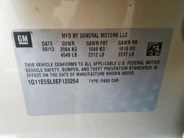 1G11E5SL8EF120264 - 2014 CHEVROLET MALIBU 2LT GOLD photo 10