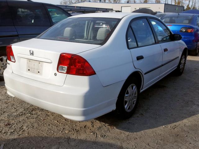 2HGES163X4H545455 - 2004 HONDA CIVIC DX V WHITE photo 4