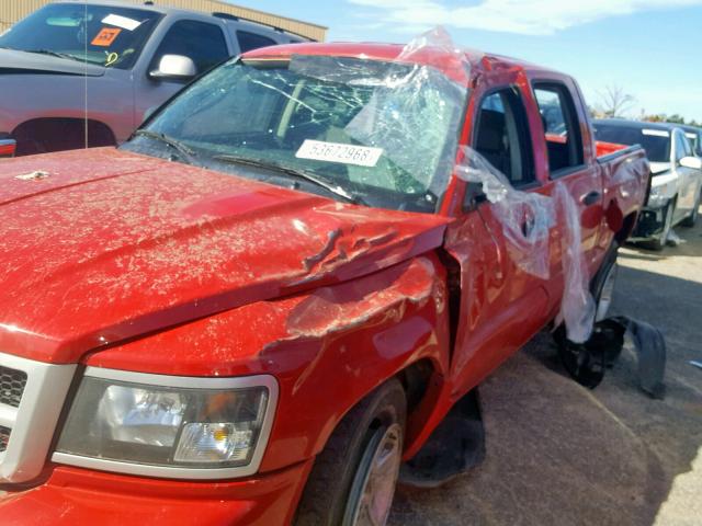 1D7CE3GK2AS139825 - 2010 DODGE DAKOTA SXT RED photo 9