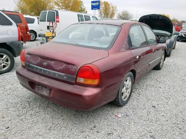 KMHWF35V1YA276753 - 2000 HYUNDAI SONATA GLS MAROON photo 4