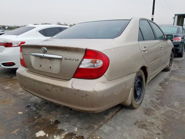 4T1BE32K22U539589 - 2002 TOYOTA CAMRY LE BEIGE photo 4