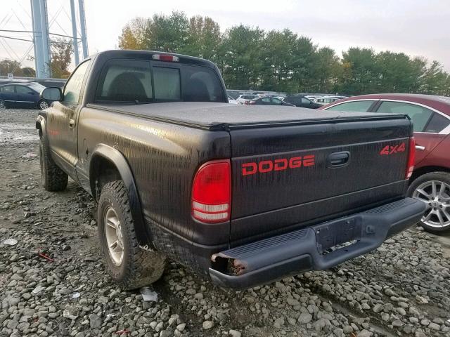 1B7GG26Y1XS233872 - 1999 DODGE DAKOTA BLACK photo 3