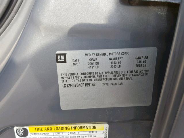 1G1ZH57B48F159142 - 2008 CHEVROLET MALIBU 1LT 灰色 照片 10