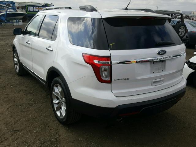 1FM5K7F89DGA01971 - 2013 FORD EXPLORER L WHITE photo 3