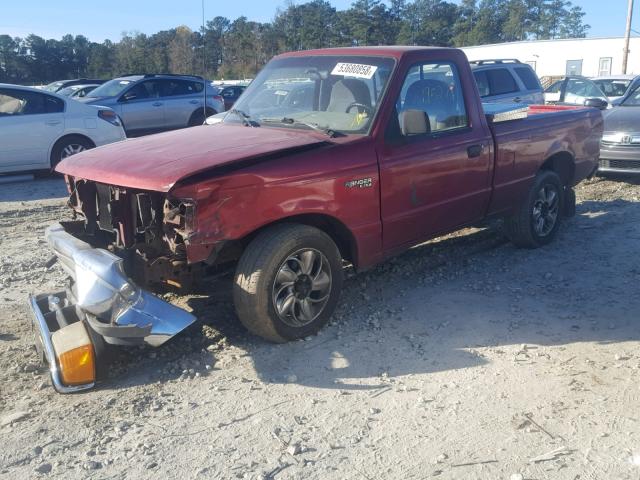 1FTCR10X1RUD11481 - 1994 FORD RANGER MAROON photo 2